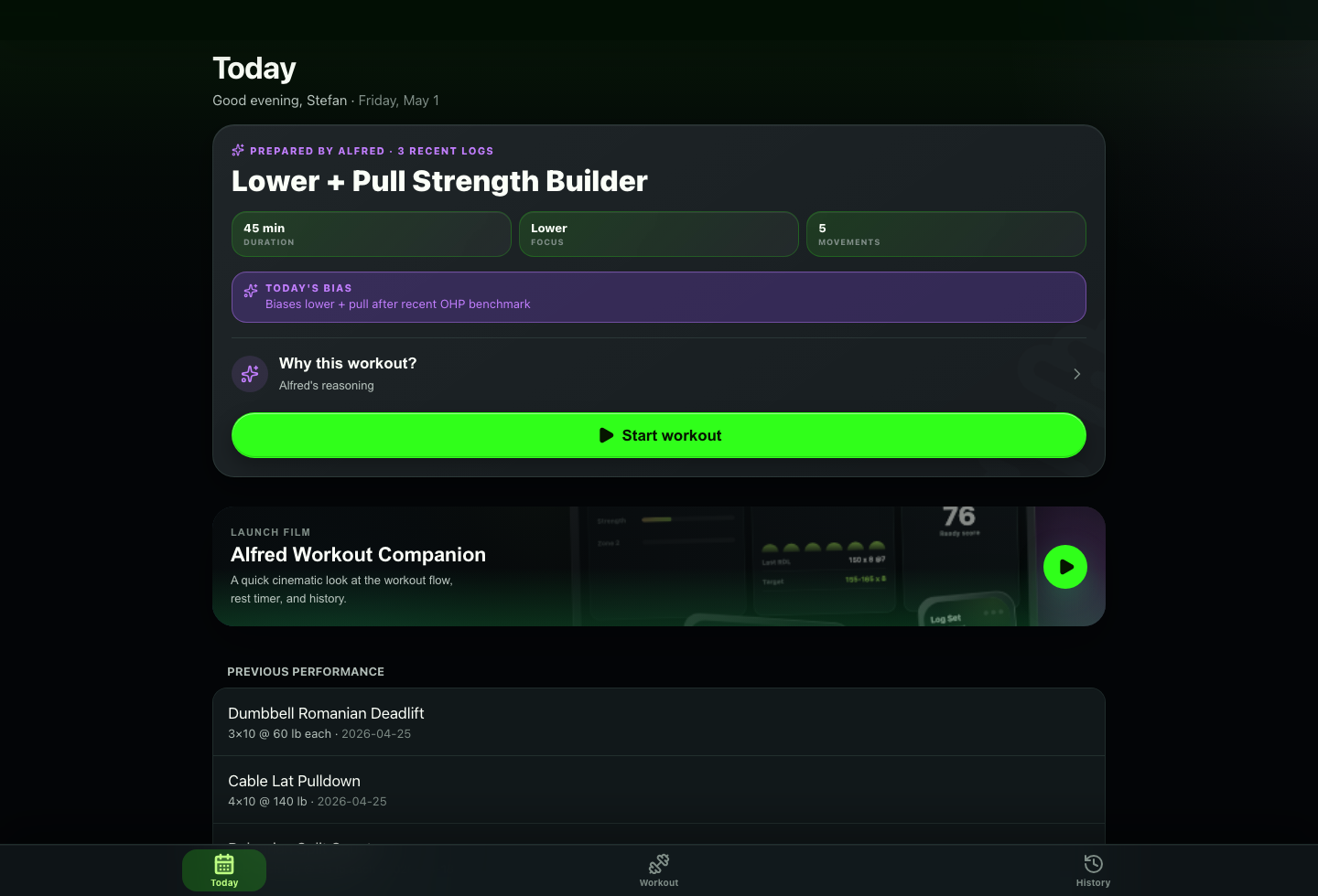 Workout Companion design highlight 1 of 6