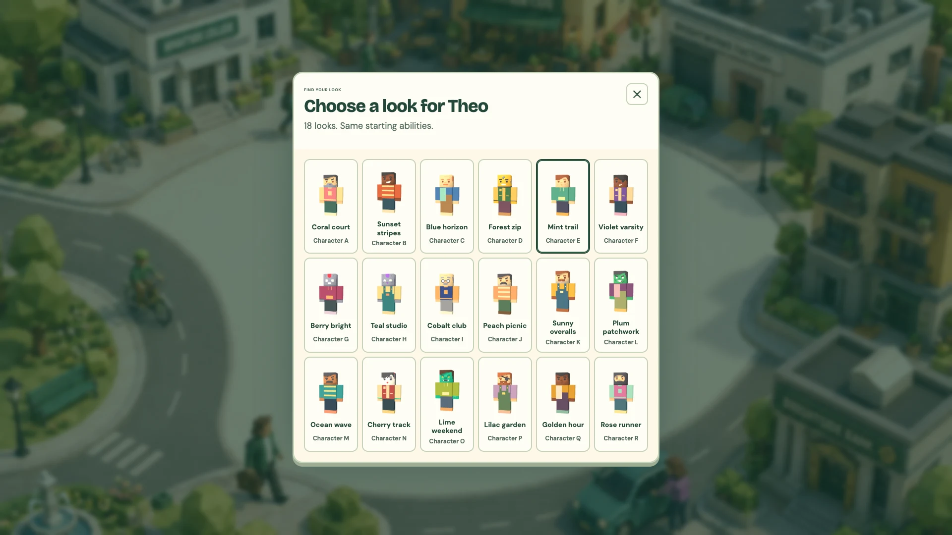 Choose from 18 character looks before starting a new life in Brightside.